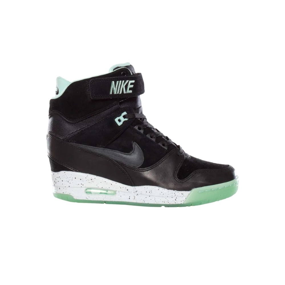 Nike Air Revolution Sky Hi QS 'Black Arctic Green size 7  rare glow in the dark!